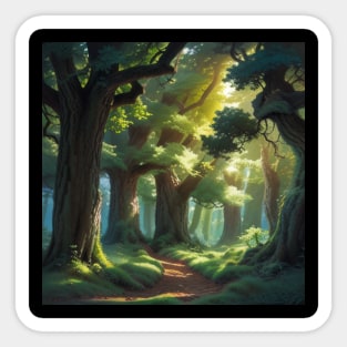 Serene and Peaceful Trail leading into an Oak Forest Sticker